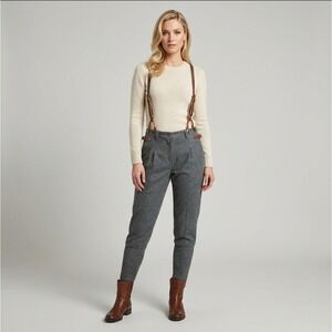 Coast Weber Ahaus Men's Wool-Blend Riding Pants - Leather Suspenders - Size: 29